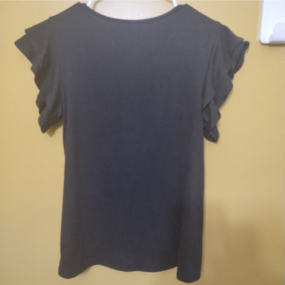 You & Me Ruffled Cap Sleeve Loose Black Knit Top S Staple Goth Whimsygoth - Picture 5 of 5